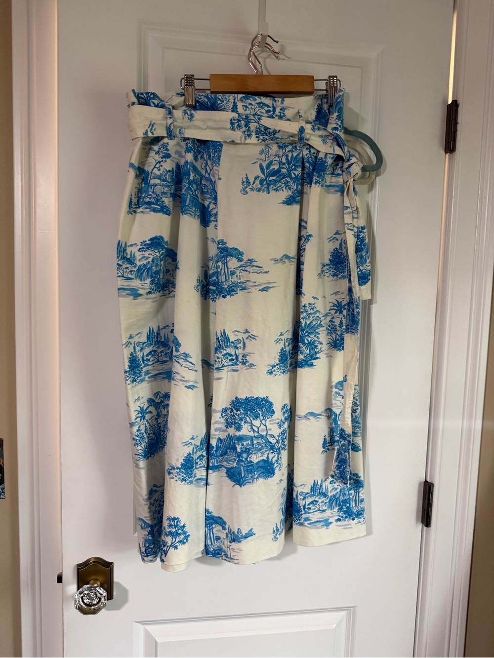 Ann Taylor Blue and White Toile Maxi Skirt